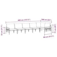 Tuinbankenset met kussen 6 pcs Zwart Staal - thumbnail