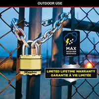 Masterlock 50mm laminated steel padlock - zinc outer treatment with brass finish - M5BEURD - thumbnail