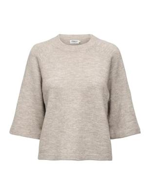 Only Onlsimoni 3/4 Pullover Knt Noos Trui Pumice Stone Melange
