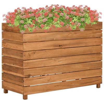 Plantenbak verhoogd 100x40x72 cm gerecycled teakhout en staal