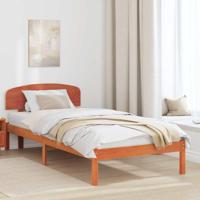 Bedframe met hoofdeinde Bruin 80 x 200 cm Massief grenenhout - thumbnail