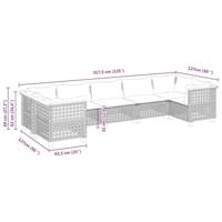 7-delige Loungeset met kussens poly rattan beige - thumbnail
