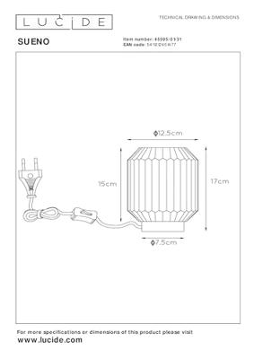 Lucide SUENO - Tafellamp - Ø 13 cm - 1xE14 - Wit