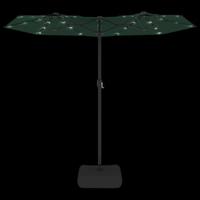 Parasol dubbel met LED's 316x240 cm groen - thumbnail