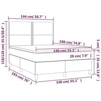 Boxspring met matras stof zwart 140x190 cm - thumbnail
