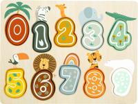 Small Foot houten cijfer puzzel safari - thumbnail
