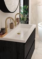 Ben Mandana wastafelkraan draaibaar geborsteld messing - thumbnail