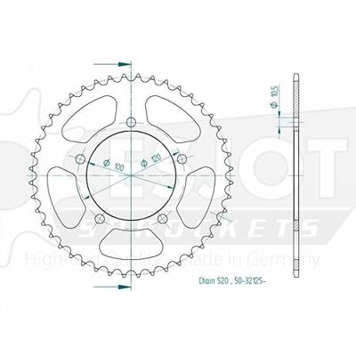 ESJOT Chain wheel 520 44z steel black