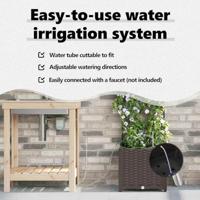 Tuin Bloempot Bruin 40 x 40 x 142 cm Staal - thumbnail