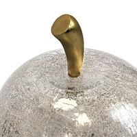 Appel met 40 LED's, met timer, van zilverkleurig glas (B/H/D) 27x30x27 cm - thumbnail