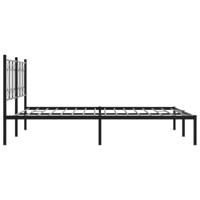Bedframe met hoofdbord metaal zwart 160x200 cm - thumbnail