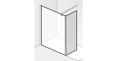 Saqu Modulo inloopdouche met zijwand incl. antikalk 120x30x210cm grijs glas/chroom
