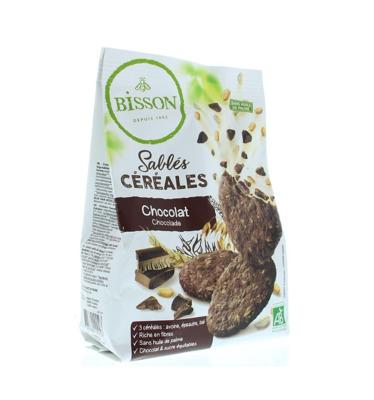 Bisson Zandkoekjes chocolade & granen bio 200 Gram