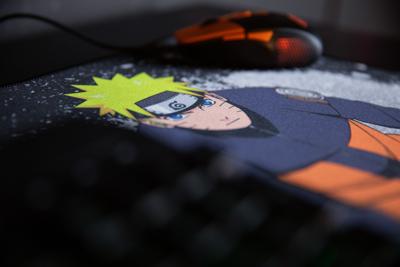 Gaming muismat - KONIX - Naruto Shippuden - XXL 90 x 46 cm - Antislip rubberen onderkant - Zwart