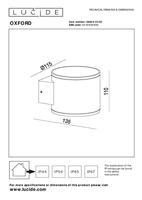 Lucide OXFORD - Wandlamp Binnen/Buiten - 1xG9 - IP54 - Zwart - thumbnail