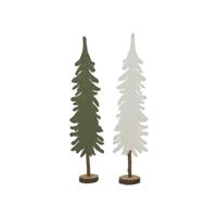 Beeld vilt everlands kunstkerstboom op stam groen H47cm - thumbnail