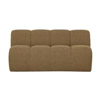 Woood Mojo eetkamerbank 164 cm met rugleuning bouclé Geel/Bruin Melange - thumbnail