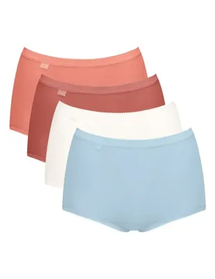 4-pack dames Basic Maxi slips - Multicolor - Taille dames onderbroeken katoen - 48 - Rood | Dames slip - Onderbroek - Ondergoed - 48 - Onderbroek -