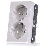 GIRA Wandcontactdoos 2V RA KB 273103 zuiverwit glanzend 55 voor ronde doos steekt 22mm uit - thumbnail