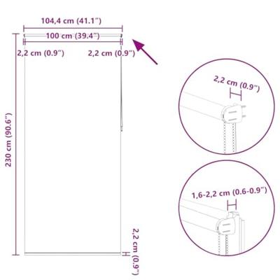 VidaXL Rolgordijn verduisterend 100 x 230 cm crême