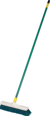 Stalbezem 40cm kunststof groen compleet metaalsteel 150cm