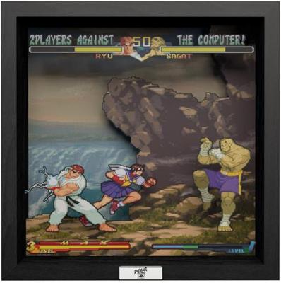 Pixel Frame - Street FIghter Alpha 2 - A Dramatic Battle (23cm x 23cm)