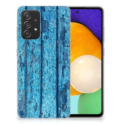 Samsung Galaxy A52 (5G/4G) | Bumper Hoesje | Wood Blue Samsung Galaxy A52 (5G/4G) | Bumper Hoesje | Wood Blue