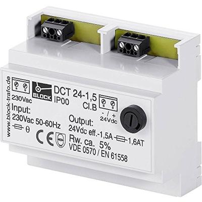 BLOCK DCT 12-1 Niet-gestabiliseerde gelijkstroomvoorziening 12 V/DC 1 A 12 W Aantal uitgangen:1 x Inhoud 1 stuk(s) BLOCK DCT 12-1 Niet-gestabiliseerde gelijkstroomvoorziening 12 V/DC 1 A 12 W Aantal uitgangen:1 x Inhoud 1 stuk(s)