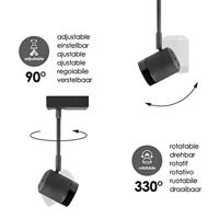 Light depot - LED opbouwspot Manu - 9,5 cm - zwart - Outlet - thumbnail