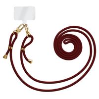 Universeel telefoonkoord met dubbele sluiting - Donkerrood - thumbnail