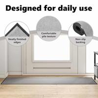 VidaXL Deurmat grijs en zwart 60 x 180 cm polypropyleen en vinyl - thumbnail