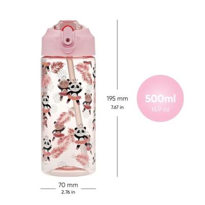 Baagl Panda Drinkfles 500ml met Rietje