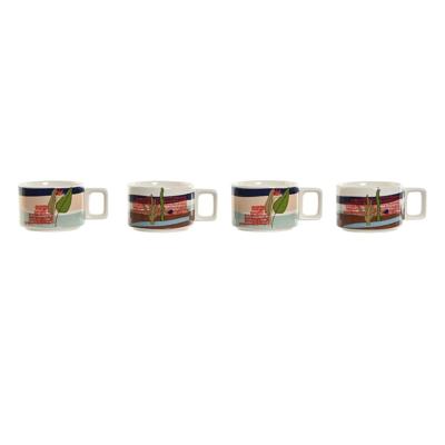 Set van koffiekopjes Home ESPRIT Blauw Groen Roze Lila Metaal Bamboe Dolomite 260 ml Set van koffiekopjes Home ESPRIT Blauw Groen Roze Lila Metaal Bamboe Dolomite 260 ml