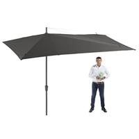 Grote Zweefparasol Asymetrique Windbestendig 360x220 cm Grijs van Madison - thumbnail