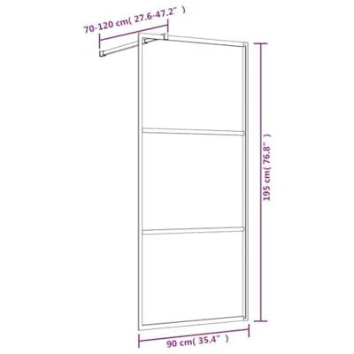 Inloopdouchewand transparant 90x195 cm ESG-glas goudkleurig - thumbnail