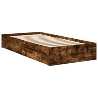 Bedframe met lades bewerkt hout gerookt eikenkleurig 90x200 cm - thumbnail