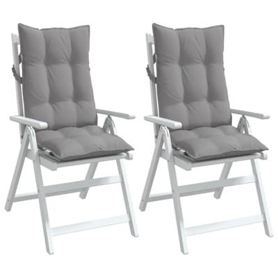 VidaXL Stoelkussens 2 st hoge rug oxford stof grijs