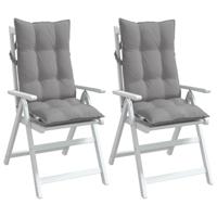 VidaXL Stoelkussens 2 st hoge rug oxford stof grijs - thumbnail