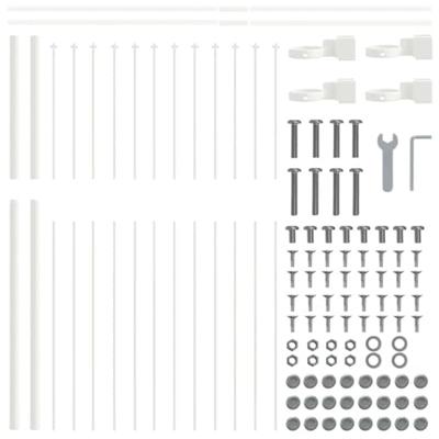 Tuinhek 3 pcs Wit 5,1 x 1,5 m Poedercoating staal