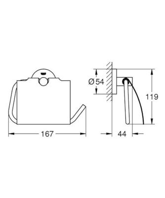 Grohe Essentials toiletrolhouder met klep hard graphite - thumbnail