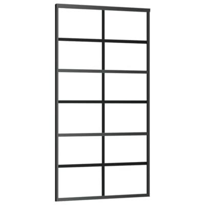 VidaXL Schuifdeur 102x205 cm esg-glas en aluminium zwart