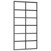 VidaXL Schuifdeur 102x205 cm esg-glas en aluminium zwart - thumbnail