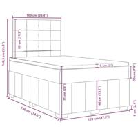 Boxspring met matras stof lichtgrijs 120x190 cm - thumbnail