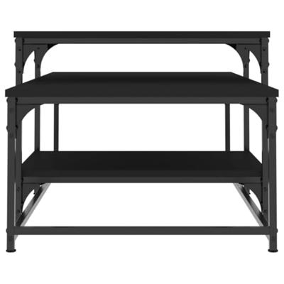 Salontafel 102x60x45 cm bewerkt hout zwart Salontafel 102x60x45 cm bewerkt hout zwart