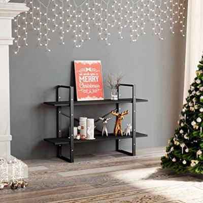 VidaXL Boekenkast met 2 schappen 100x30x70 cm bewerkt hout grijs VidaXL Boekenkast met 2 schappen 100x30x70 cm bewerkt hout grijs