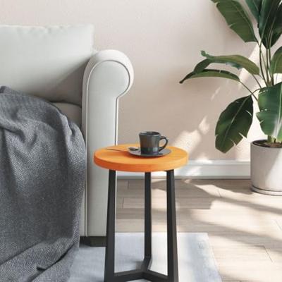 Tafelblad rond 30x2,5 cm massief grenenhout wasbruin