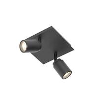 QAZQA Moderne badkamer spot zwart vierkant 2-lichts IP44 - Ducha - thumbnail