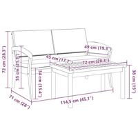 Bistroset met kussen 2 pcs Bruin Massief acaciahout - thumbnail