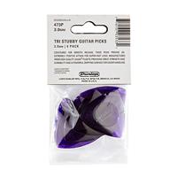 Dunlop Tri Stubby 3.0mm 6-pack plectrumset - thumbnail
