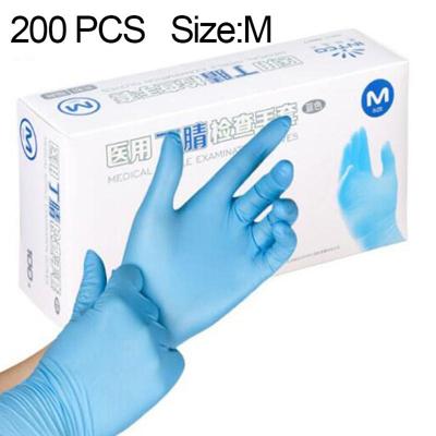 200 PCS Blue Disposable Butyronitrilhandschoenen Medische huishoudelijke benodigdheden grootte: M geschikt voor palmbreedte: 8cm-9cm